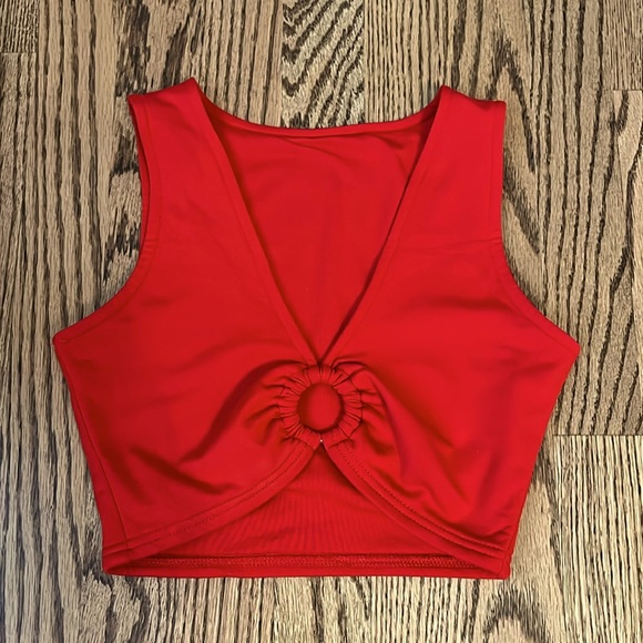 Red cropped tank top size XS - Picture 1 of 2